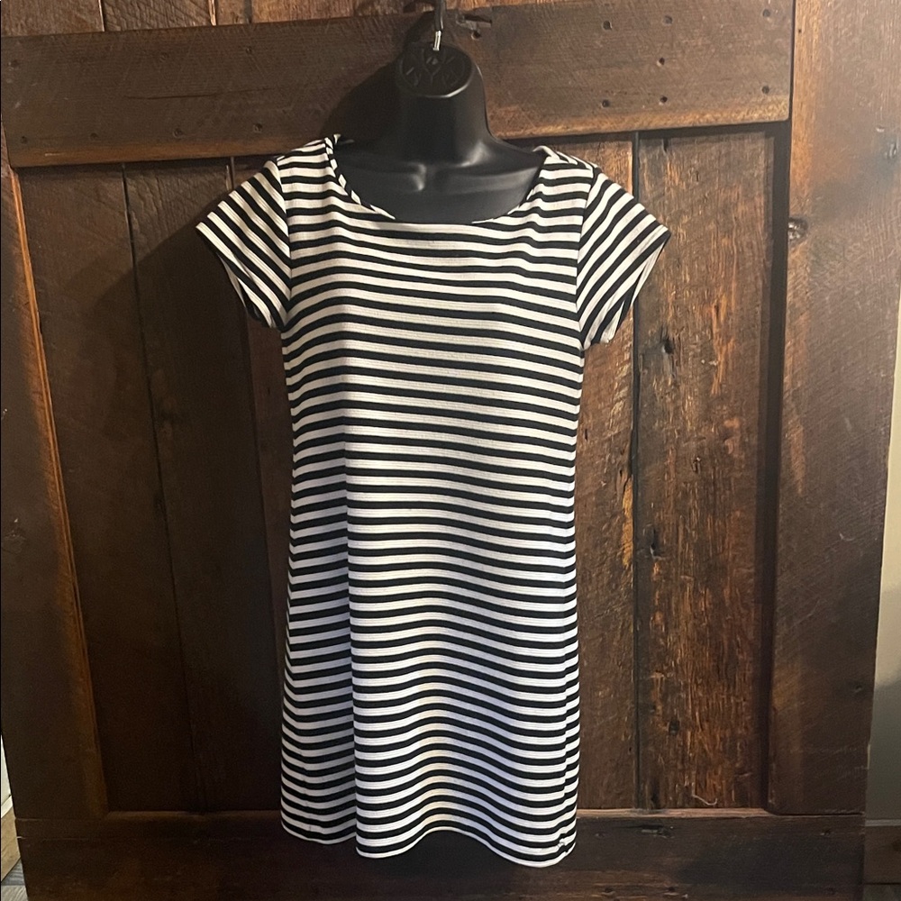 GAP Black and White Striped Mini Dress